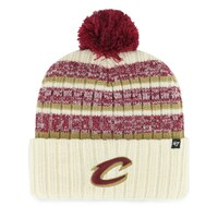 Men's '47 Cream Cleveland Cavaliers Tavern Cuffed Knit Hat with Pom