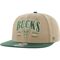 Men's '47 Khaki/Hunter Green Milwaukee Bucks Chilmark Captain Snapback Hat