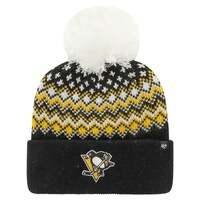 Women's '47 Black Pittsburgh Penguins Elsa Cuffed Knit Hat with Pom