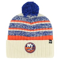 Men's '47 Cream New York Islanders Tavern Cuffed Knit Hat with Pom