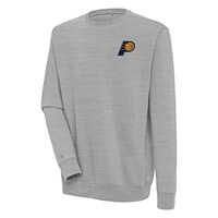 Men's Antigua  Heather Gray Indiana Pacers Victory Pullover Sweatshirt