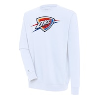 Men's Antigua  White Oklahoma City Thunder Victory Pullover Sweatshirt
