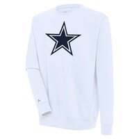 Men's Antigua  White Dallas Cowboys Victory Chenille Pullover Sweatshirt