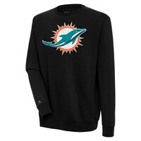 Men's Antigua  Black Miami Dolphins Victory Pullover Sweatshirt