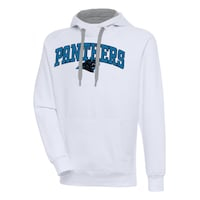 Men's Antigua  White Carolina Panthers Victory Pullover Hoodie