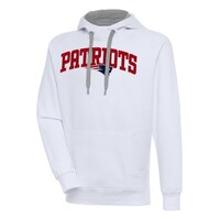 Men's Antigua  White New England Patriots Victory Pullover Hoodie