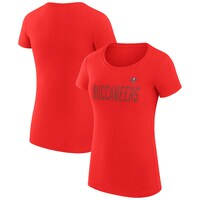 Women's G-III 4Her by Carl Banks Red Tampa Bay Buccaneers Dot Print Lightweight Fitted T-Shirt