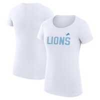 Women's G-III 4Her by Carl Banks White Detroit Lions Dot Print Lightweight Fitted T-Shirt