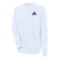 Men's Antigua  White Colorado Avalanche Victory Pullover Sweatshirt