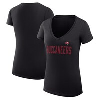 Women's G-III 4Her by Carl Banks Black Tampa Bay Buccaneers Dot Print V-Neck Fitted T-Shirt