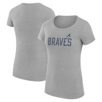 Women's G-III 4Her by Carl Banks  Gray Atlanta Braves Dot Print Fitted T-Shirt