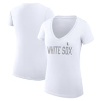 Women's G-III 4Her by Carl Banks  White Chicago White Sox Dot Print V-Neck Fitted T-Shirt