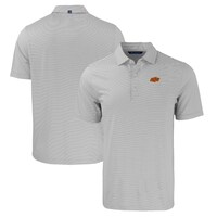 Men's Cutter & Buck  Gray/White Oklahoma State Cowboys Big & Tall Forge Eco Double Stripe Stretch Recycled Polo