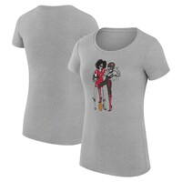 Women's G-III 4Her by Carl Banks Heather Gray Tampa Bay Buccaneers Football Girls Graphic Fitted T-Shirt