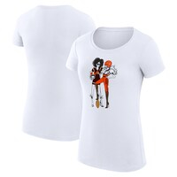 Women's G-III 4Her by Carl Banks White Cleveland Browns Football Girls Graphic Fitted T-Shirt