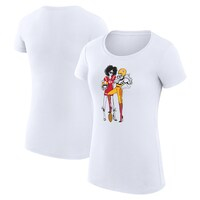 Women's G-III 4Her by Carl Banks White Kansas City Chiefs Football Girls Graphic Fitted T-Shirt