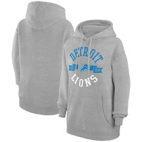Women's G-III 4Her by Carl Banks Heather Gray Detroit Lions City Graphic Team Fleece Pullover Hoodie