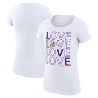 Women's G-III 4Her by Carl Banks White Minnesota Vikings Love Graphic Fitted T-Shirt