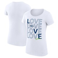 Women's G-III 4Her by Carl Banks White Seattle Seahawks Love Graphic Fitted T-Shirt