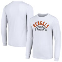 Men's Starter  White Cincinnati Bengals Half Ball Team Long Sleeve T-Shirt