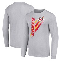Men's Starter  Heather Gray Kansas City Chiefs Color Scratch Long Sleeve T-Shirt