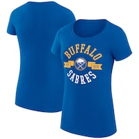 Women's G-III 4Her by Carl Banks Royal Buffalo Sabres City Graphic Sport Fitted Crewneck T-Shirt
