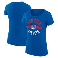 Women's G-III 4Her by Carl Banks Blue New York Rangers City Graphic Sport Fitted Crewneck T-Shirt