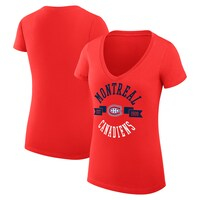 Women's G-III 4Her by Carl Banks Red Montreal Canadiens City Graphic V-Neck Fitted T-Shirt