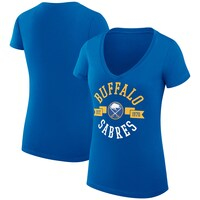 Women's G-III 4Her by Carl Banks Royal Buffalo Sabres City Graphic V-Neck Fitted T-Shirt