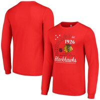 Men's Starter  Red Chicago Blackhawks Arch City Theme Graphic Long Sleeve T-Shirt