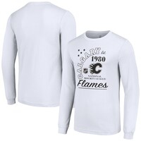 Men's Starter  White Calgary Flames Arch City Theme Graphic Long Sleeve T-Shirt