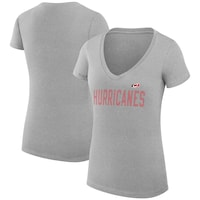 Women's G-III 4Her by Carl Banks Heather Gray Carolina Hurricanes Dot Print Team V-Neck Fitted T-Shirt