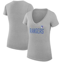 Women's G-III 4Her by Carl Banks Heather Gray New York Rangers Dot Print Team V-Neck Fitted T-Shirt