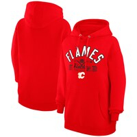 Men's Starter  Red Calgary Flames Puck Pullover Hoodie