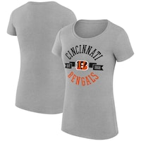 Women's G-III 4Her by Carl Banks Heather Gray Cincinnati Bengals City Team Graphic Lightweight Fitted Crewneck T-Shirt