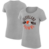Women's G-III 4Her by Carl Banks Heather Gray Cleveland Browns City Team Graphic Lightweight Fitted Crewneck T-Shirt