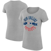 Women's G-III 4Her by Carl Banks Heather Gray New England Patriots City Team Graphic Lightweight Fitted Crewneck T-Shirt