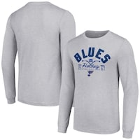 Men's Starter  Heather Gray St. Louis Blues Puck Long Sleeve T-Shirt