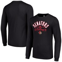 Men's Starter  Black Ottawa Senators Puck Long Sleeve T-Shirt