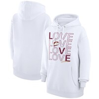 Women's G-III 4Her by Carl Banks  White Cleveland Cavaliers Basketball Love Fleece Pullover Hoodie