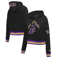 Women's Pro Standard Black Los Angeles Lakers 2023/24 City Edition Cropped Pullover Hoodie