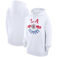 Women's G-III 4Her by Carl Banks  White LA Clippers City Pullover Hoodie