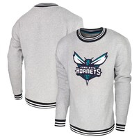 Men's Stadium Essentials Heather Gray Charlotte Hornets Club Level Pullover Sweatshirt