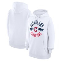 Women's G-III 4Her by Carl Banks White Cleveland Guardians City Graphic Pullover Hoodie