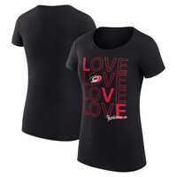 Women's G-III 4Her by Carl Banks  Black Carolina Hurricanes Hockey Love Fitted T-Shirt