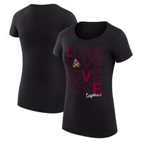 Women's G-III 4Her by Carl Banks  Black Arizona Coyotes Hockey Love Fitted T-Shirt