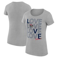 Women's G-III 4Her by Carl Banks  Heather Gray Florida Panthers Hockey Love Fitted T-Shirt