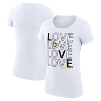 Women's G-III 4Her by Carl Banks  White Pittsburgh Penguins Hockey Love Fitted T-Shirt