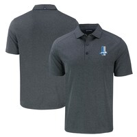 Men's Cutter & Buck  Heather Black Detroit Lions Throwback Forge Eco Stretch Recycled Polo