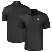 Men's Cutter & Buck  Black Detroit Lions Throwback Big & Tall Pike Eco Tonal Geo Print Stretch Recycled Polo